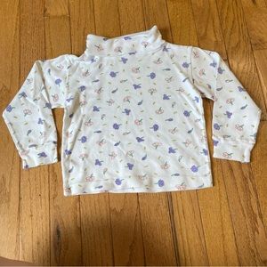 VINTAGE 90s LE TOP MULTICOLORED FLORAL PRINT GRAPHIC TURTLENECK TOP SIZE 2T